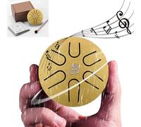 Rain Drum for Outside Garden, 6 Note 3 Inch Steel Tongue Chakra Drum, Musical Instruments for Rain Music Chime, Meditation Accessories for Camping, Yoga, Education(3gol