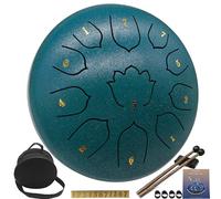 Rain Drum for Outside Garden, 8-Inch Steel Tongue Drum with 11 Notes, Percussion Instrument, Includes Packing Bag, Music Book, and Mallets, Ideal for Meditation, Yoga, and Relaxation