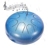 Rain Drum for Outside Garden, 8 Note 6 Inch Ch-akra Drum for Rain, Steel Tongue Drum Rain Chime, Outside Musical Instrumentto to Create a Peaceful and Charming Atmosphere in Your Garden (Blue)