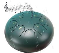 Rain Drum for Outside Garden, 8 Note 6 Inch Ch-akra Drum for Rain, Steel Tongue Drum Rain Chime, Outside Musical Instrumentto to Create a Peaceful and Charming Atmosphere in Your Garden (Green)