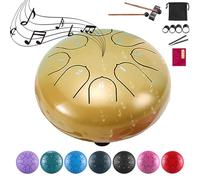 Rain Drum for Outside Garden, 8 Note 6 Inch Steel Tongue Drum, Chakra Drum for Rain Music Chime, Musical Instruments When It Rains, Meditation Accessories for Camping, Meditation, Yoga, Education(6gol