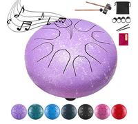 Rain Drum for Outside Garden, 8 Note 6 Inch Steel Tongue Drum, Chakra Drum for Rain Music Chime, Musical Instruments When It Rains, Meditation Accessories for Camping, Meditation, Yoga, Education(6lav