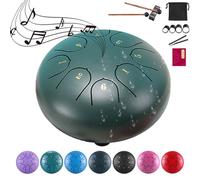 Rain Drum for Outside Garden, 8 Note 6 Inch Steel Tongue Drum, Chakra Drum for Rain Music Chime, Musical Instruments When It Rains, Meditation Accessories for Camping, Meditation, Yoga, Education(6gre