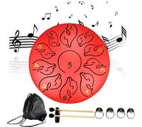 Rain Drum For Outside Garden | Ch-akra Drum for Rain Outdoor | Ethereal Drum For Rain | Rain Drums for Zen & Musical Education | Meditation Drum for Garden,Red