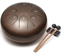 Rain Drum for Outside Garden Chakra Stainless Steel Tongue Scraper Drum 6 Inch (6 Inch 8 Notes,Bronze)