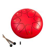 Rain Drum for Outside Garden,Drum for Rain, Waterproof Carbon Steel Drum Rain Bell, Rain Drum for Garden Instrument, chakra Drum 6 Inches 8 Notes, Chakra Rain Drum Outdoor (Red)