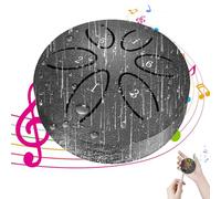 Rain Drum for Outside Garden Instrument,3 Inches 6 Notes Steel Tongue Rain Chime Drum,Waterproof Rain Drum for Camping,Meditation or Yoga (Black)