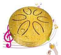 Rain Drum for Outside Garden Instrument,3 Inches 6 Notes Steel Tongue Rain Chime Drum,Waterproof Rain Drum for Camping,Meditation or Yoga (Yellow)