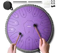 Rain Drum for Outside Garden, Large Steel Tongue Drum - 12 Inch 15 Notes Metal HandPan Drums,Waterproof Rain Chime,Musical Gifts