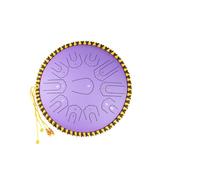 Rain Drum for Outside Garden, Steel Tongue Drum 15 Inches 21 Notes C Key Handpan Percussion Musical Instruments with Soft Bag and 2 Mallets for Meditation or Yoga (Purple
