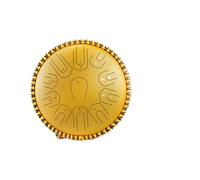 Rain Drum for Outside Garden, Steel Tongue Drum 15 Inches 21 Notes C Key Handpan Percussion Musical Instruments with Soft Bag and 2 Mallets for Meditation or Yoga (Gold