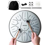 Rain Drum for Outside Garden, Steel Tongue Drum - 6 Inch 11 Notes Metal HandPan Drums,Waterproof Rain Chime,Musical Gifts