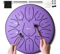 Rain Drum for Outside Garden, Steel Tongue Drum - 6 Inch 11 Notes Metal HandPan Drums,Waterproof Rain Chime,Musical Gifts