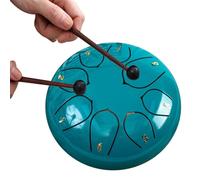 Rain Drum for Outside Garden, Steel Tongue Drum, 6 Inch 8/11 Notes Chakra Drum for Rain Outdoor, Multi-Functional Musical Instrument Equipment(N,8 note)