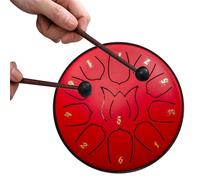 Rain Drum for Outside Garden, Steel Tongue Drum, 6 Inch 8/11 Notes Chakra Drum for Rain Outdoor, Multi-Functional Musical Instrument Equipment(H,11 note)