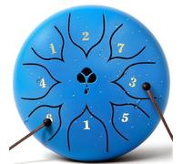Rain Drum for Outside Garden,Steel Tongue Drum 6 Inche 8 Note Steel Drums Rain Chime,with Soft Bag,Music Book (Sky Blue, 6 Inch 8 Note)