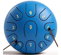 Rain Drum for Outside Garden,Steel Tongue Drum 6 Inche 8 Note Steel Drums Rain Chime,with Soft Bag,Music Book (Sky Blue, 6 Inch 11 Note)
