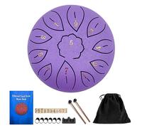 Rain Drum for Outside Garden Steel Tongue Drum Rain Chime 11 Note 6 Inch Chakra Drum for Rain Musical Chimes Instrument Mini Handpan Meditation Drum,Purple