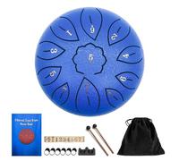 Rain Drum for Outside Garden Steel Tongue Drum Rain Chime 11 Note 6 Inch Chakra Drum for Rain Musical Chimes Instrument Mini Handpan Meditation Drum,Blue