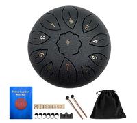 Rain Drum for Outside Garden Steel Tongue Drum Rain Chime 11 Note 6 Inch Chakra Drum for Rain Musical Chimes Instrument Mini Handpan Meditation Drum,Black