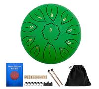 Rain Drum for Outside Garden Steel Tongue Drum Rain Chime 11 Note 6 Inch Chakra Drum for Rain Musical Chimes Instrument Mini Handpan Meditation Drum,Green