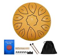 Rain Drum for Outside Garden Steel Tongue Drum Rain Chime 11 Note 6 Inch Chakra Drum for Rain Musical Chimes Instrument Mini Handpan Meditation Drum,Yellow