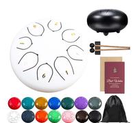 Rain Drum for Outside Garden, Steel Tongue Drum Rain Chime, 8 Note 6 Inch Chakra Drum for Rain, Metal Tongue Drum Rain Chimes Outside, For Musical Education Entertainment Meditation Yoga Zen Gifts (A)