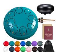 Rain Drum for Outside Garden, Steel Tongue Drum Rain Chime, 8 Note 6 Inch Chakra Drum for Rain, Metal Tongue Drum Rain Chimes Outside, For Musical Education Entertainment Meditation Yoga Zen Gifts (F)