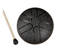 Rain Drum for Outside Garden, Steel Tongue Drum Rain Chime, Outside Musical Rain Drum for Garden, Mini Handpan Drum 3 Inches 6 Notes for Meditation, Prenatal Music Education (Black)