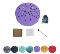 Rain Drum for Outside Garden Steel Tongue Drum Waterproof Rain Chime 6 Notes Mini Handpan Drums with Drumsticks and Carry Bag for Beginners School Class Lawn Yard Backyard Home Yoga Use (Purple)