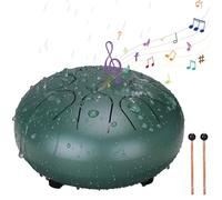 Rain Drum for Outside Garden - Upgraded Non Waterlogging Rain Drum for Outside when It Rains, 3 Inches 6 Notes Steel Tongue Drum Rain Chime, Mini Outdoor Rain Drum Instrument(Black)