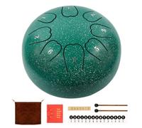 Rain Drum For Outside, Steel Tongue Drum 6 Inch 8 Notes, Panda Drum with Mallets for Musical Education Entertainment Gifts (Green)