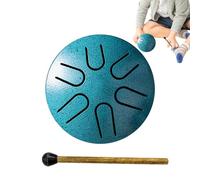 Rain Drum for Outside, Steel Tongue Drum Rain Chime, Funny Rain Chime with Drumstick, 3 Inches 6 Notes -ni Handpan Drum, Waterproof Chakra Drum for Music Lovers Meditation