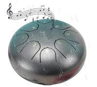 Rain Drum for Outside,Steel Tongue Drum Rain Chime,Outdoor Rain Chime Musical Chimes Instrument,Handpan Meditation Drum Rain Drum for Garden,Enjoy the Rain Symphony (Silver)