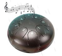 Rain Drum for Outside,Steel Tongue Drum Rain Chime,Outdoor Rain Chime Musical Chimes Instrument,Handpan Meditation Drum Rain Drum for Garden,Enjoy the Rain Symphony (Brown)