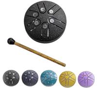 Rain Drum for Outside, Steel tongue drum, Rain Drum Instrument for Outside, Steel Tongue Drum Rain Chime Waterproof, Rain drum3 Inches 6 Notes, mini handpan drum instrument(Black)