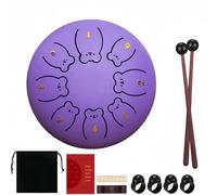 Rain Drum Serenade: 6 Inch 8 Notes Chakra Drum with Ergonomic Grip and Pure Sound(A)
