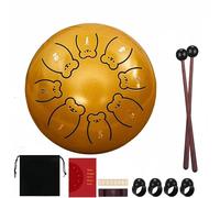 Rain Drum Serenade: 6 Inch Chakra Drum with Ergonomic Grip and Pure Sound(N)