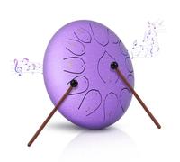 Rain Drum Set, Sunowl 12 Inch 13 Notes Steel Tongue D Key & Rust-Proof Handpan Drum with Bag and Percussion Instrument, Balmy Drum for Meditation Yoga Musical Education Concert, Purple