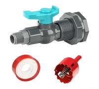 Rain Drum Spigot Kit 3/4 Inch PVC with Hose Adapter | PVC Construction, 3/4" Garden Hose Adapter, Precise Water Flow Control, Complete Install Set For Outdoor Rain Harvesting