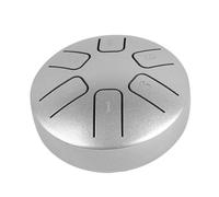 Rain Drum, Tongue Drum 5 Inch 6 Note Mini Hollow Handpan for Camping, Meditation or Yoga (Silver)