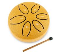 Rain Drums for Outside Garden 3 Inch 6 Notes Steel Tongue Drum Rain Chimes Instrument Soothing Sound Chakra Drum for Rain Outdoor with Drum Mallet for Yoga, Meditation, Prenatal Music Education
