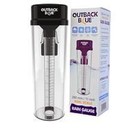 RAIN GAUGE Large 280mm/11 Inch Capacity by Outback Blue. Professional Style Rain Measuring Gauge With Mounting Bracket - Ideal Weather Management Tool for Lawn, Garden & Farm