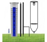 Rain Gauge Outdoor | Rainwater Meter With Stake - Adjustable Height Rainwater Measuring Tool for Deck Terraces Farm Lawn Garden Yard