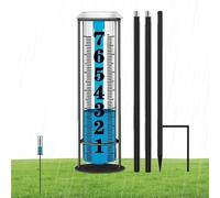 Rain Gauge Outdoor | Rainwater Meter With Stake,Adjustable Height Rainwater Measuring Tool for Terraces Deck Yard Fence Farm Garden