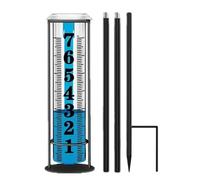Rain Gauge Outdoor - Rainwater Meter With Stake | Adjustable Height Rainwater Measuring Tool for Terraces Deck Yard Fence Farm Garden