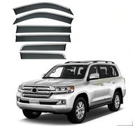 Rain Guards for Car Windows for Land Cruiser LC200 MK9-J200 2008-2020 6PCS with Bright Strip Windows, Window Deflector Rain Guards Window Visors-Noise Reduction
