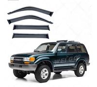 Rain Guards for Car Windows for Land Cruiser LC80 MK7-J80 1990-1997 Silver Bright Window Strips, Window Deflector Rain Guards Window Visors-Noise Reduction