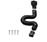Rain Gutter Downspout Extension, Flexible Retractable Drain Downspout Extender, Rainwater Drainage Connector, Extendable From 20 to 59 Inches, with 4 Screws, Quick Installation (Black)