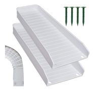 Rain Gutter Splash Block, Rain Gutter Guard Tray Extender for Water Drainage, Prevent Soil Erosion with Nails 2pcs, Protect House Foundation for Water Diversion